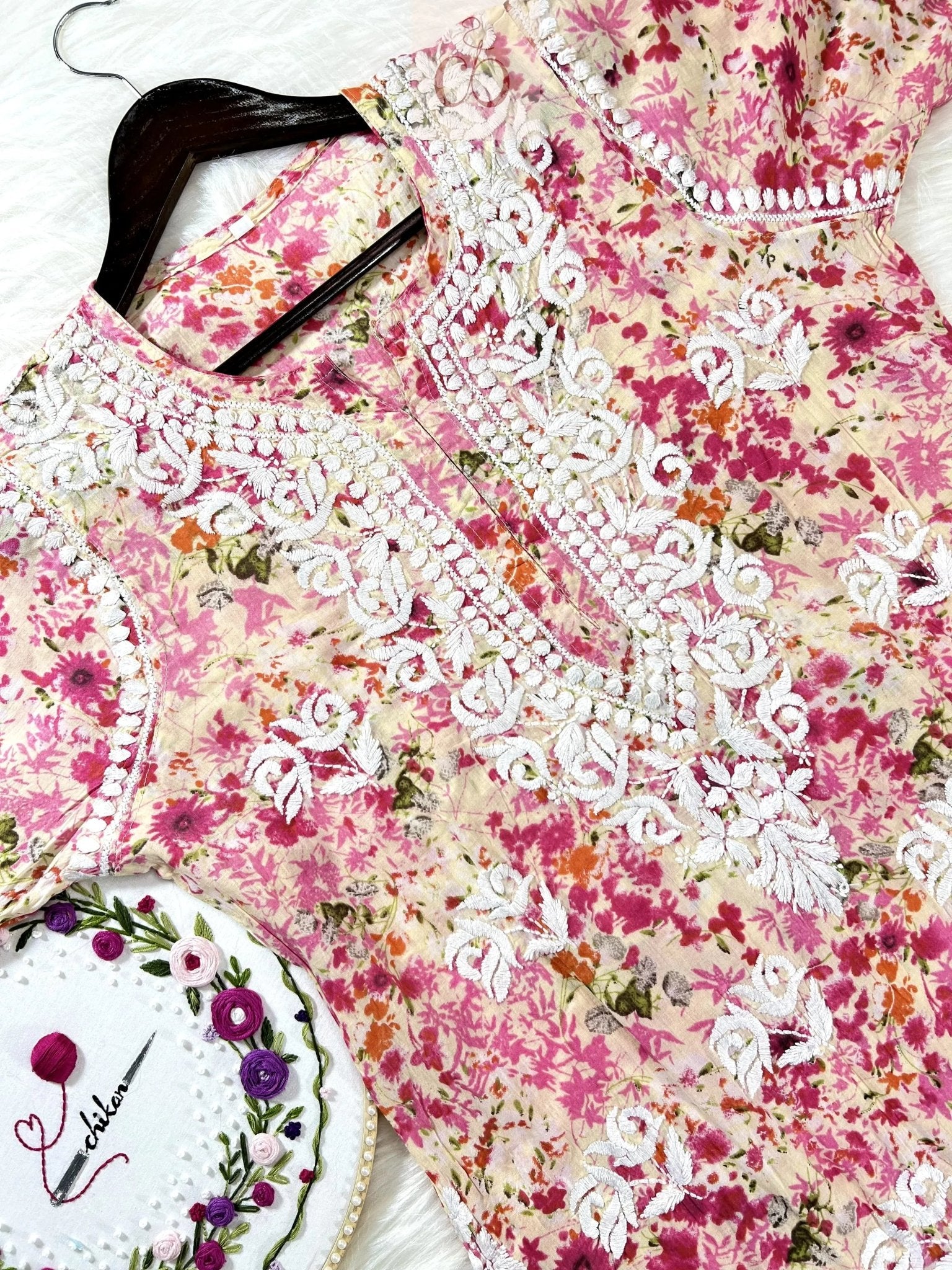 Mul Mul plazzo Printed Combo - chikankariofficial