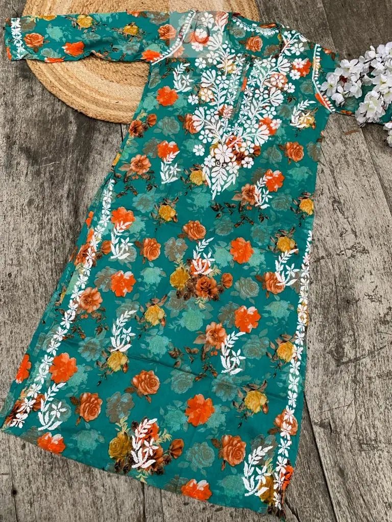 Mul Mul printed Kurta - chikankariofficial