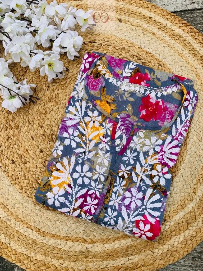 Mul Mul printed Kurta - chikankariofficial