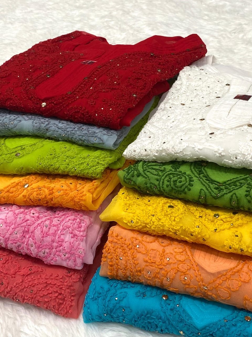 Muqaish work Chikankari Essential Kurtis with matching inner ( Alee Special ) - chikankariofficial