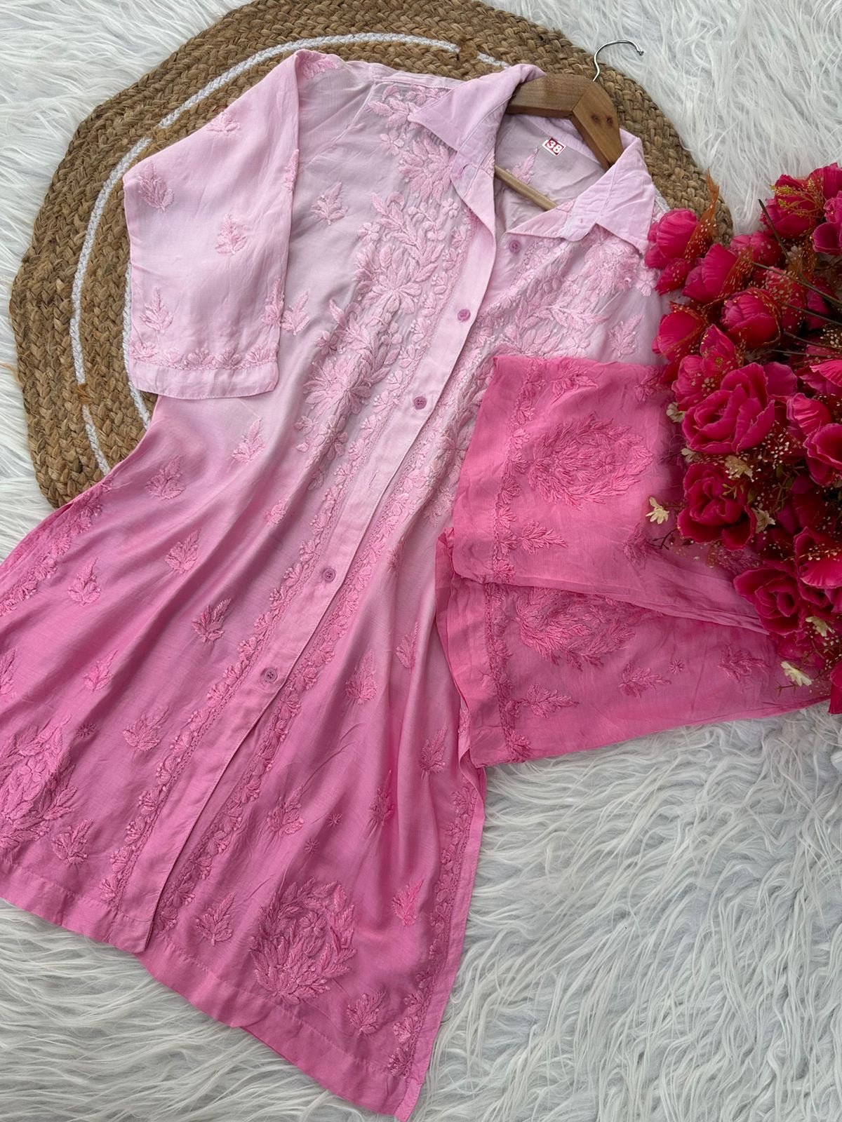 Muslin Co ord Set with Pockets - chikankariofficial