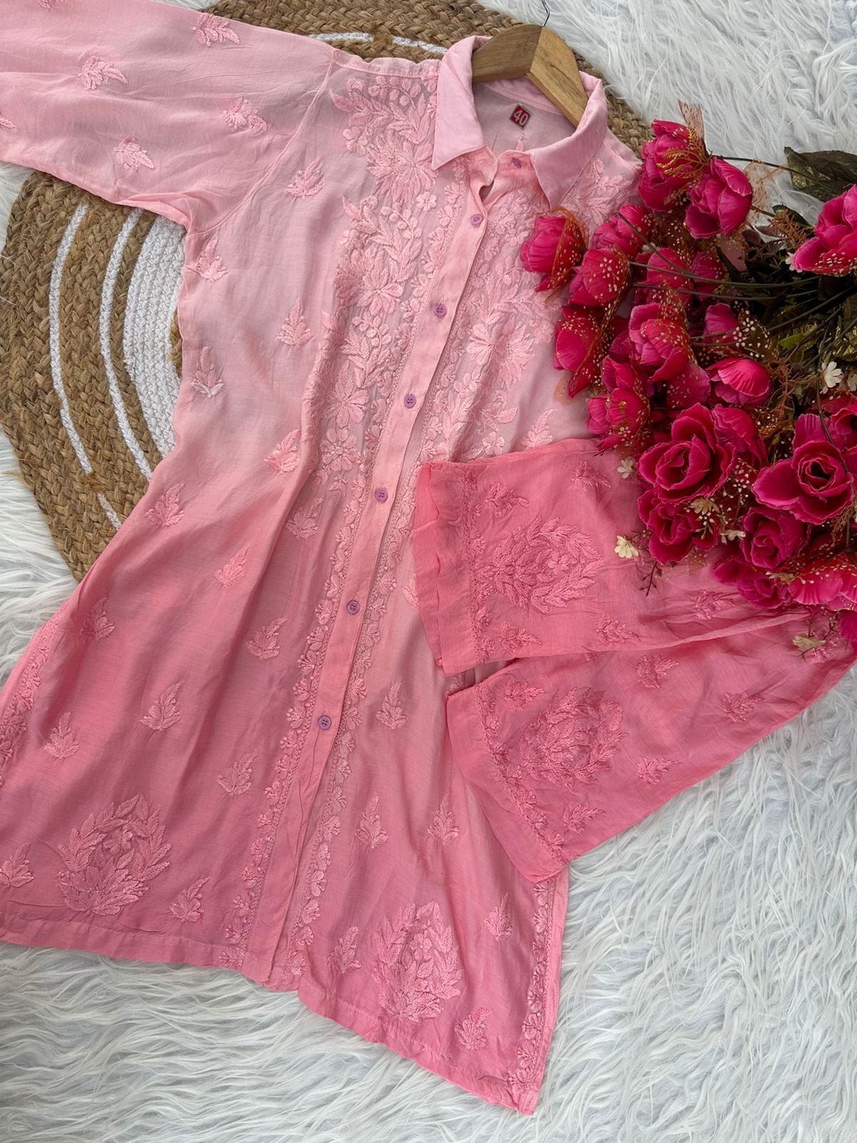 Muslin Co ord Set with Pockets - chikankariofficial