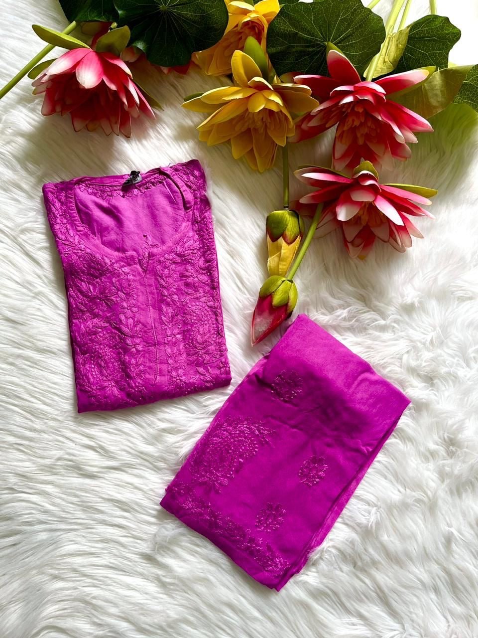 Noor Rayon Ombre tone Soft n Comfy Plazo Combo - chikankariofficial