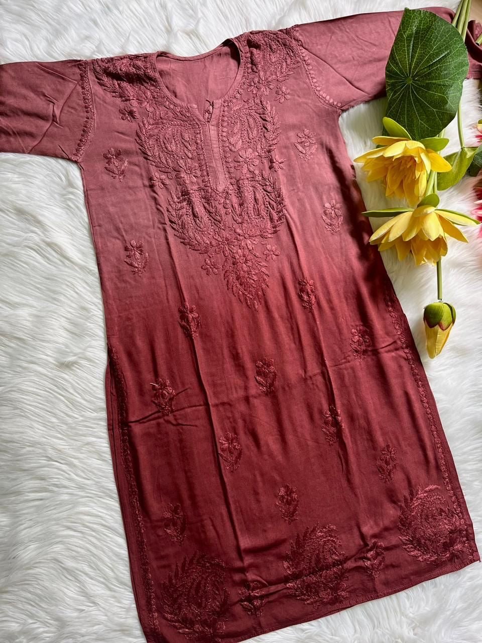 Noor Rayon Ombre tone Soft n Comfy Plazo Combo - chikankariofficial