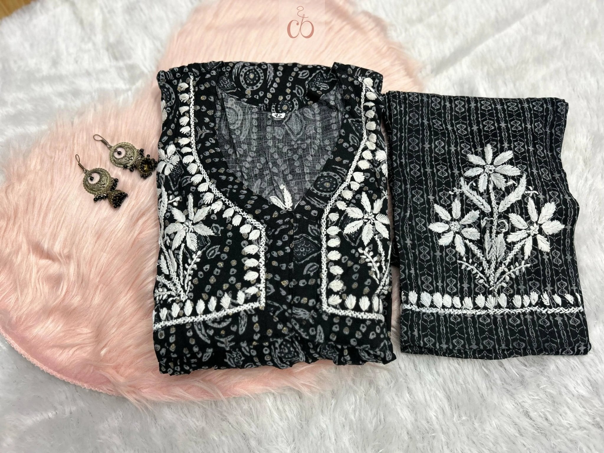 Nyra cut SlubCotton Set - chikankariofficial