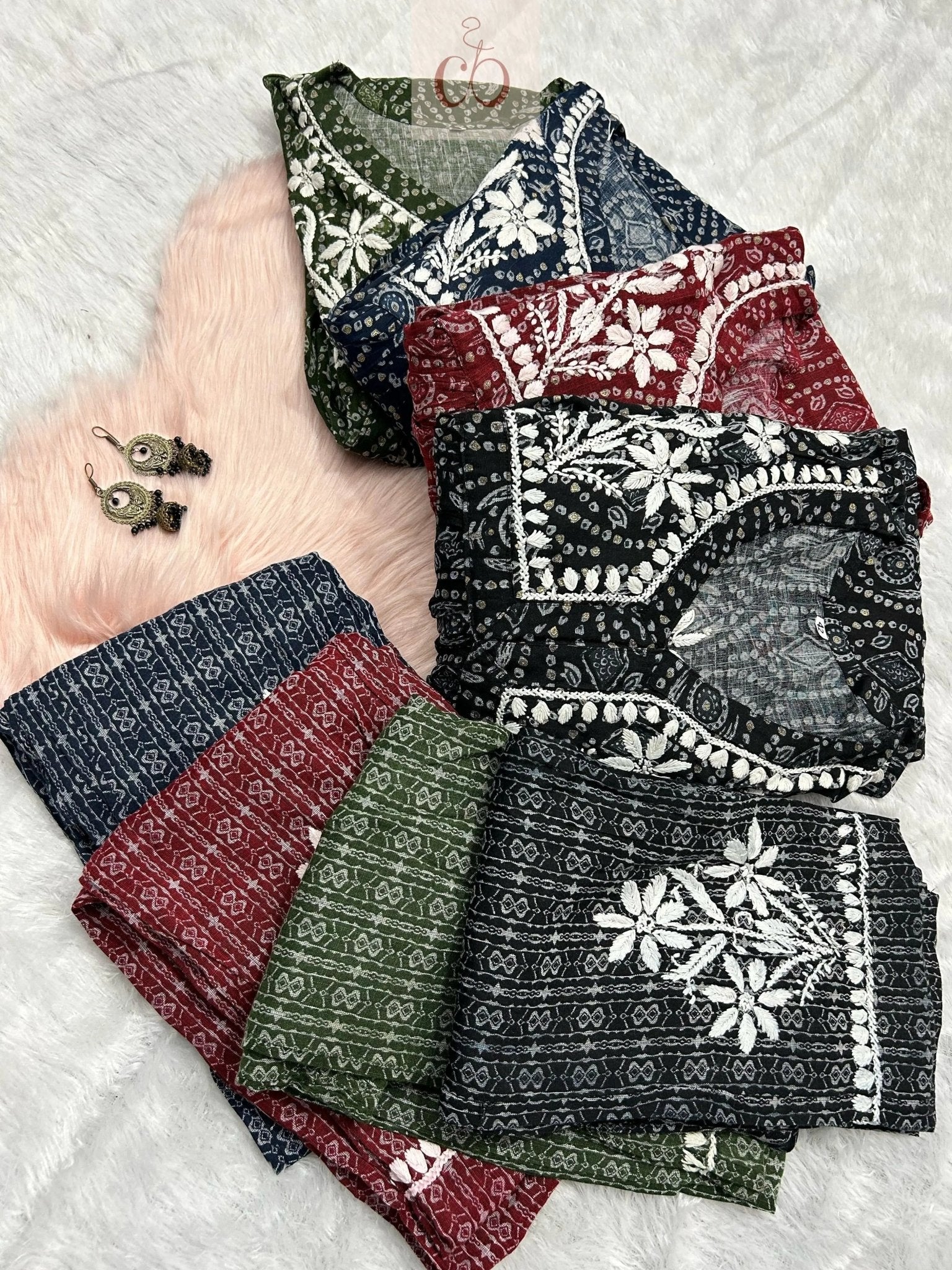 Nyra cut SlubCotton Set - chikankariofficial