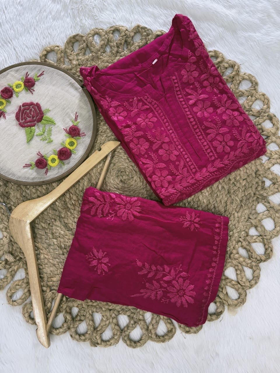 Plus Size Tone to tone Set - chikankariofficial