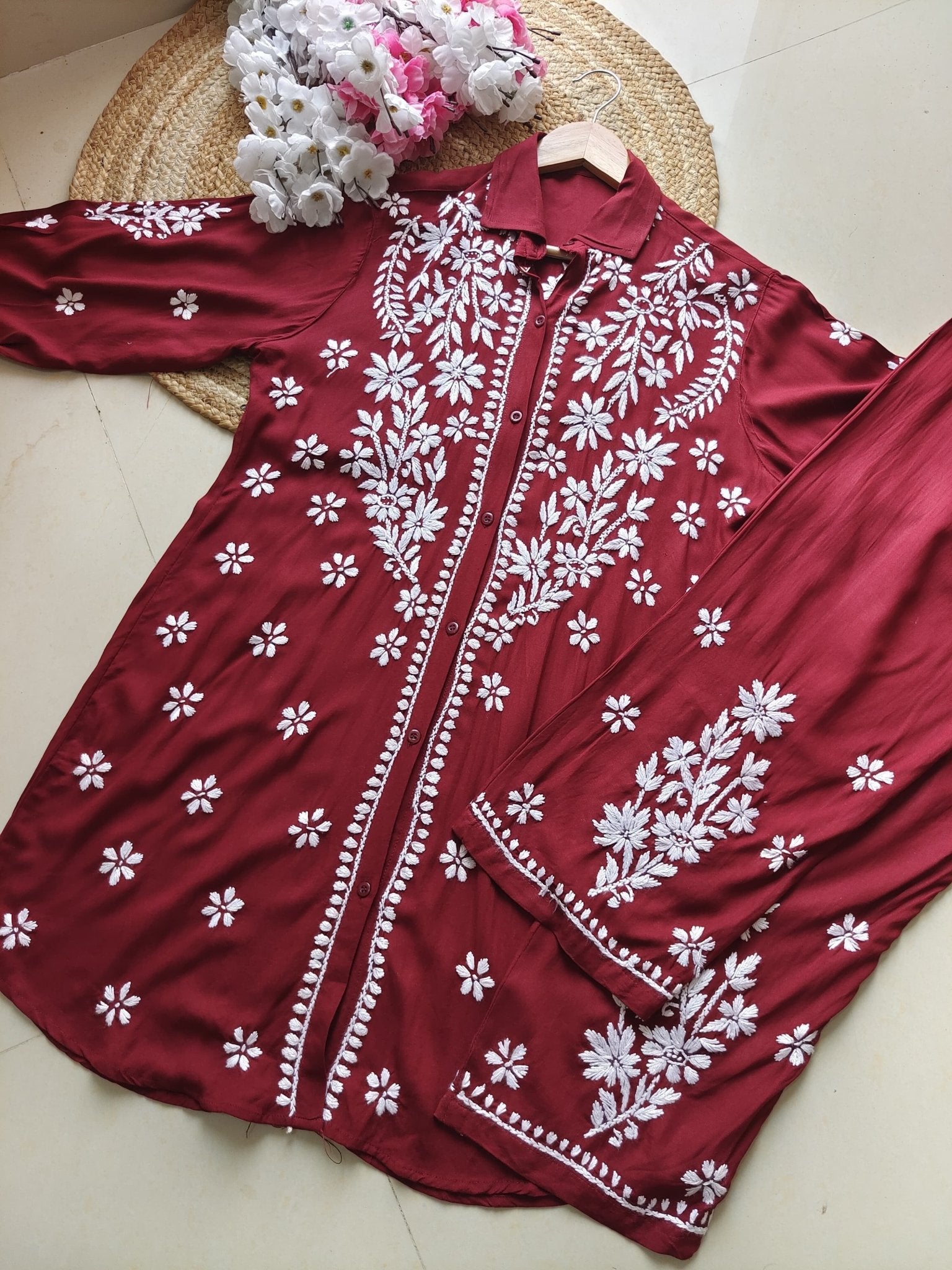 Premium Rayon Shirt Pant Co ord Sets - chikankariofficial