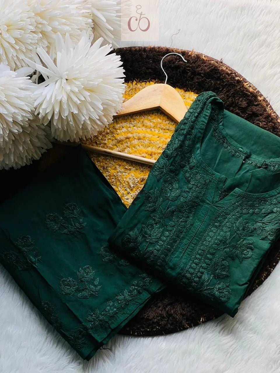 Premium Rehmat Luxe Modal Set - chikankariofficial