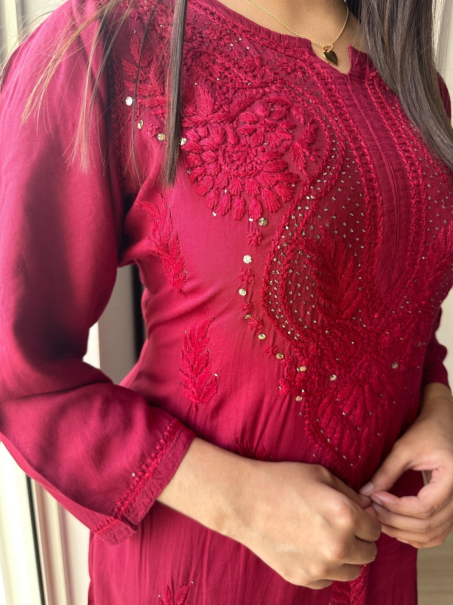 Premium Soft Rayon Muqaish kurti Santoshi Special - chikankariofficial