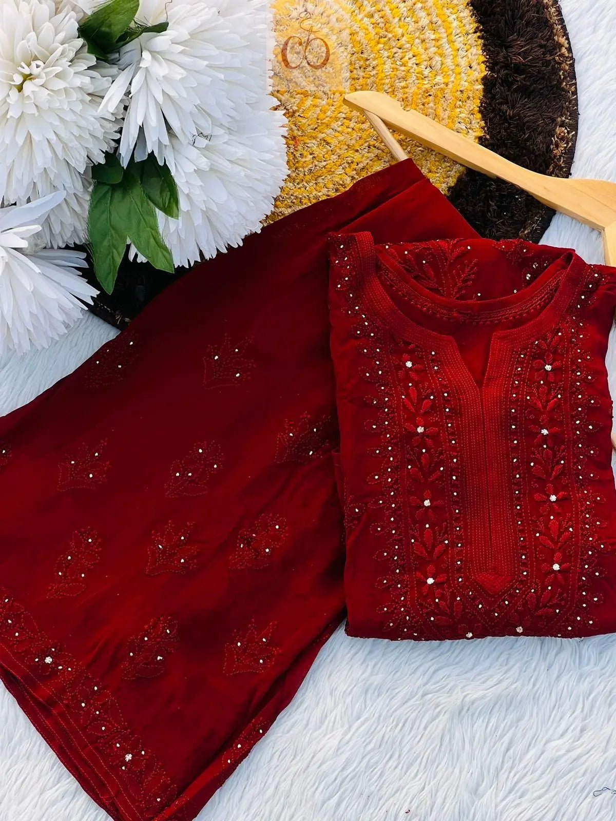 Premium Viscose With Plazzo - chikankariofficial