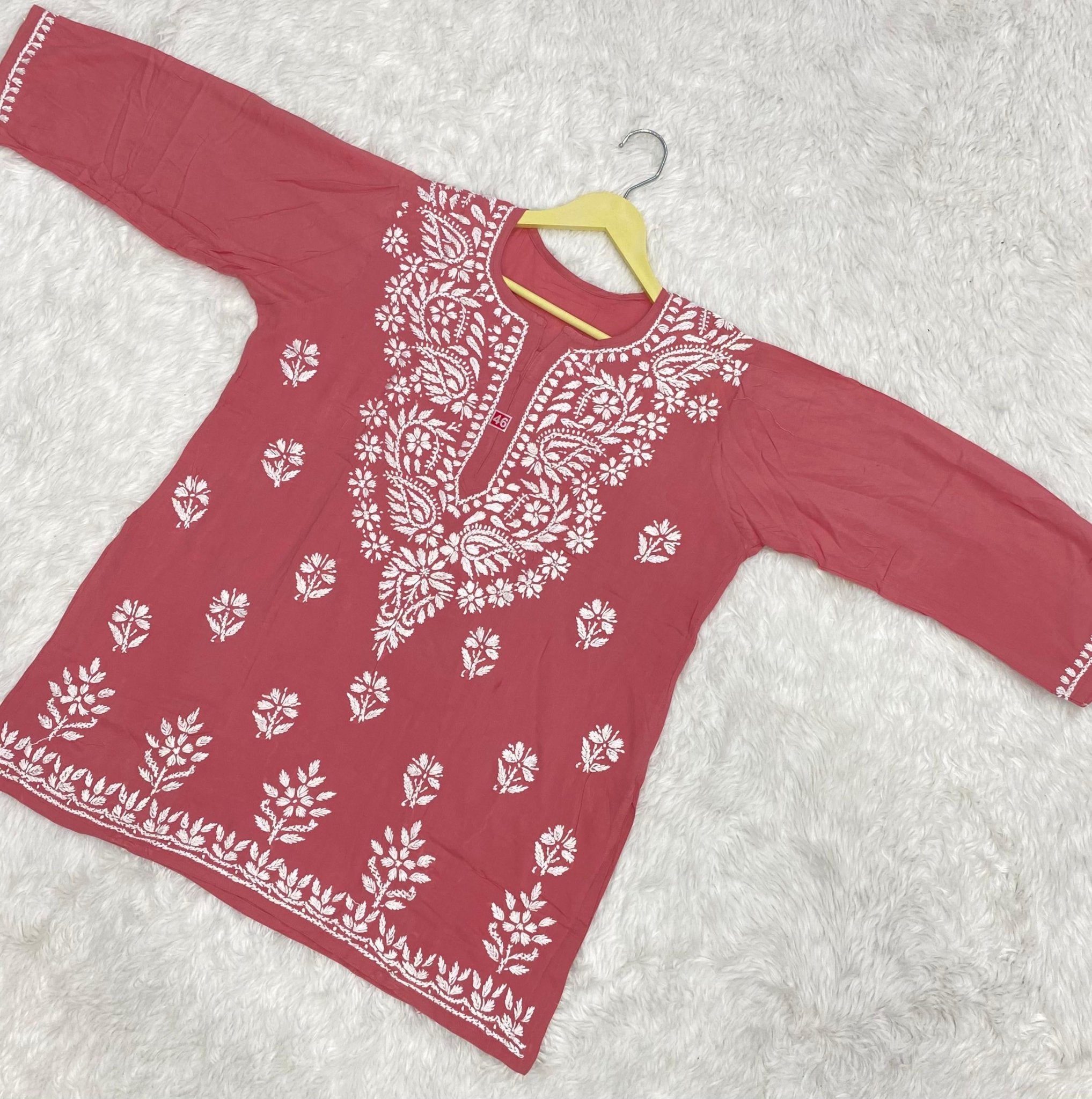 Pretty embroidered Short Top in Modal - chikankariofficial