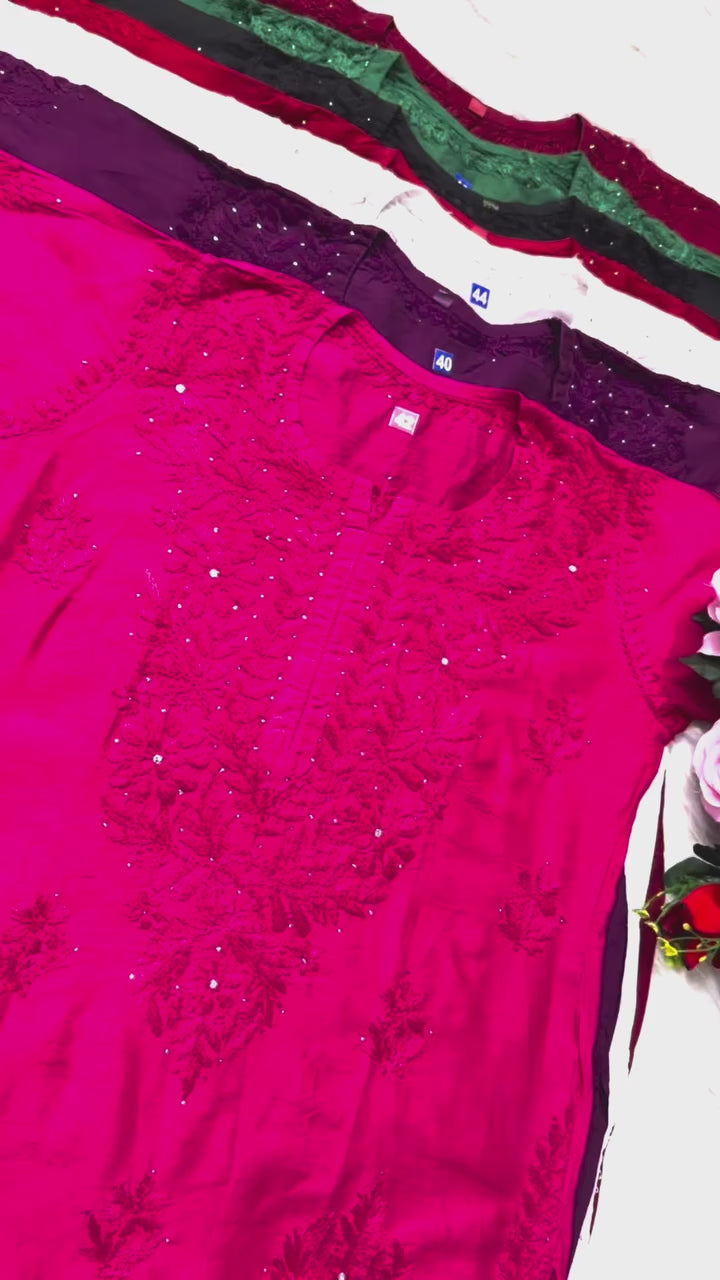 Heavy Handwork chanderi Muqaish kurta