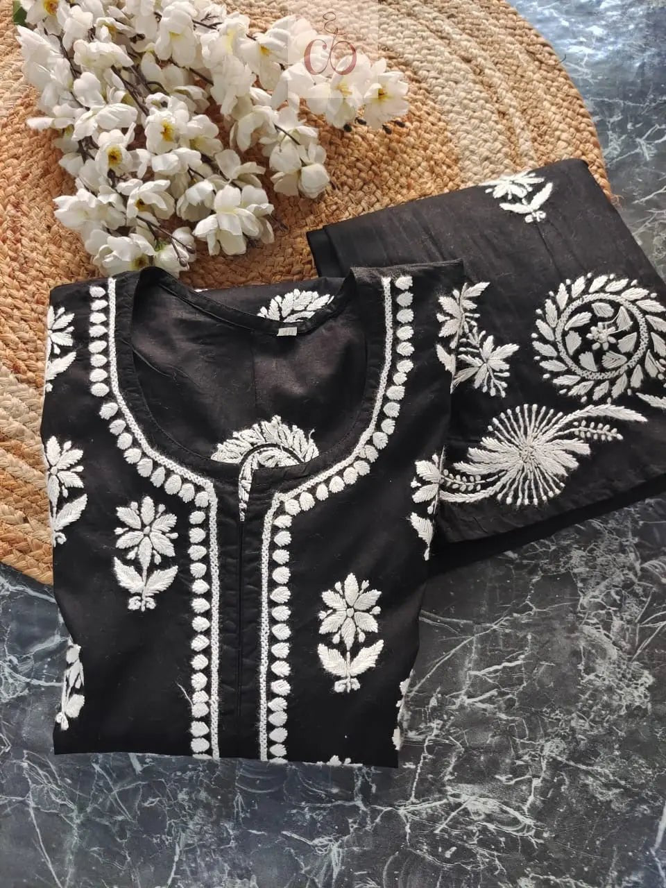 Pure Cotton Gown with Plazzo - chikankariofficial