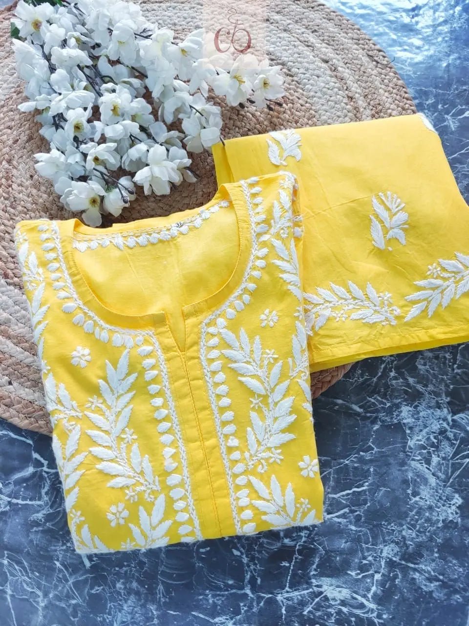 Pure Cotton Gown with Plazzo - chikankariofficial