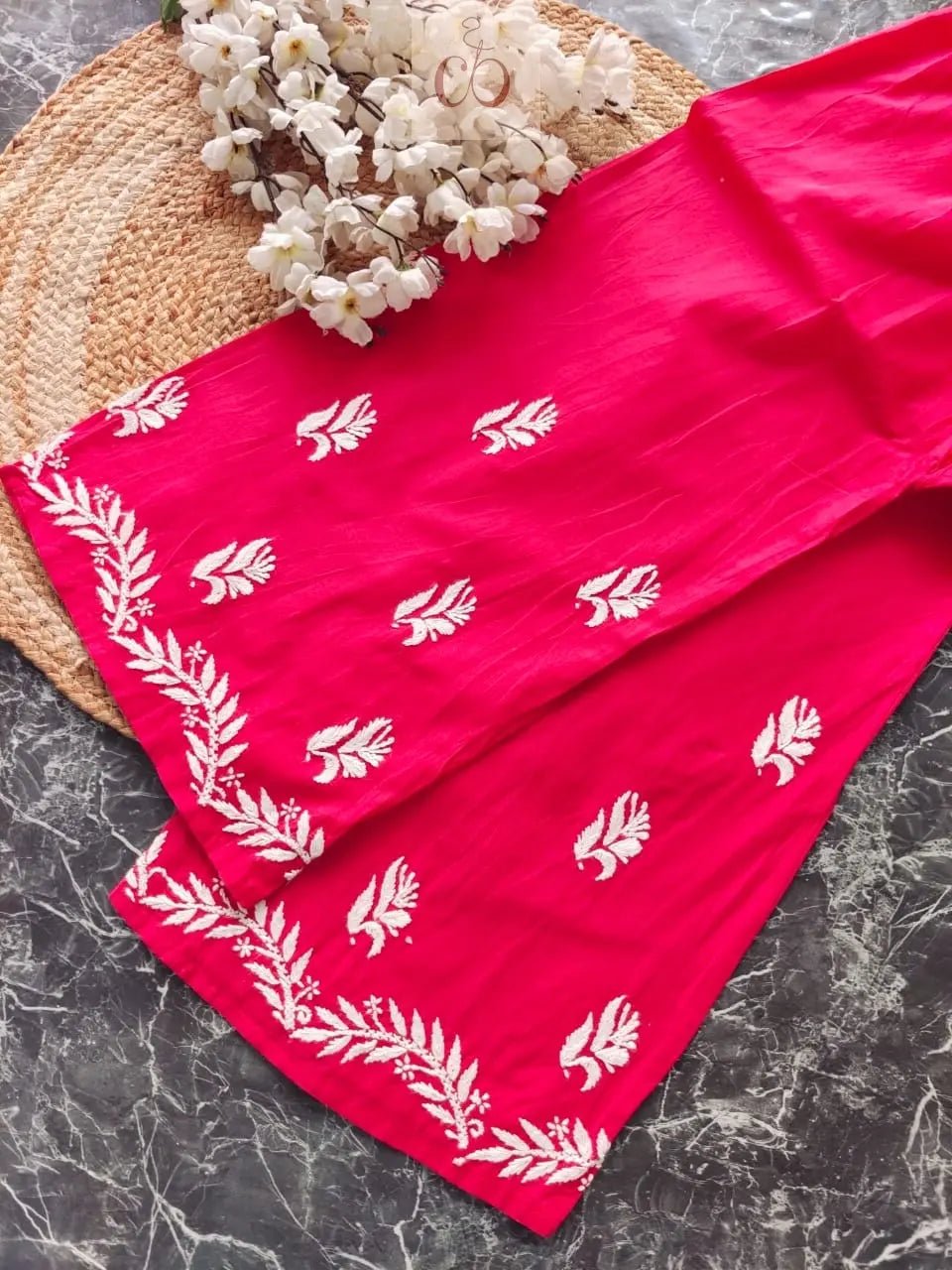 Pure Cotton Gown with Plazzo - chikankariofficial