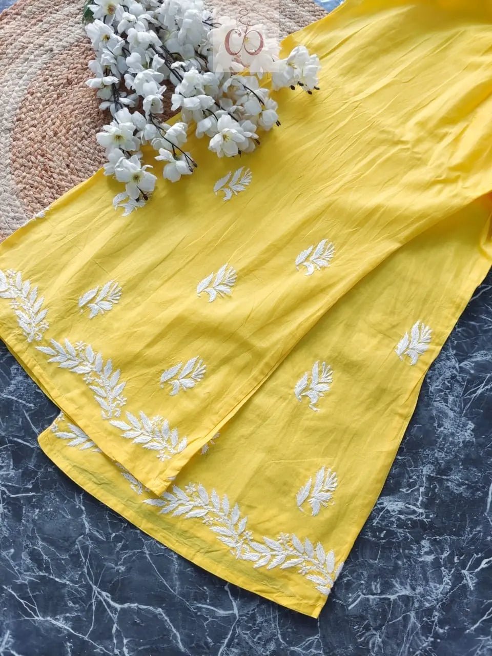 Pure Cotton Gown with Plazzo - chikankariofficial