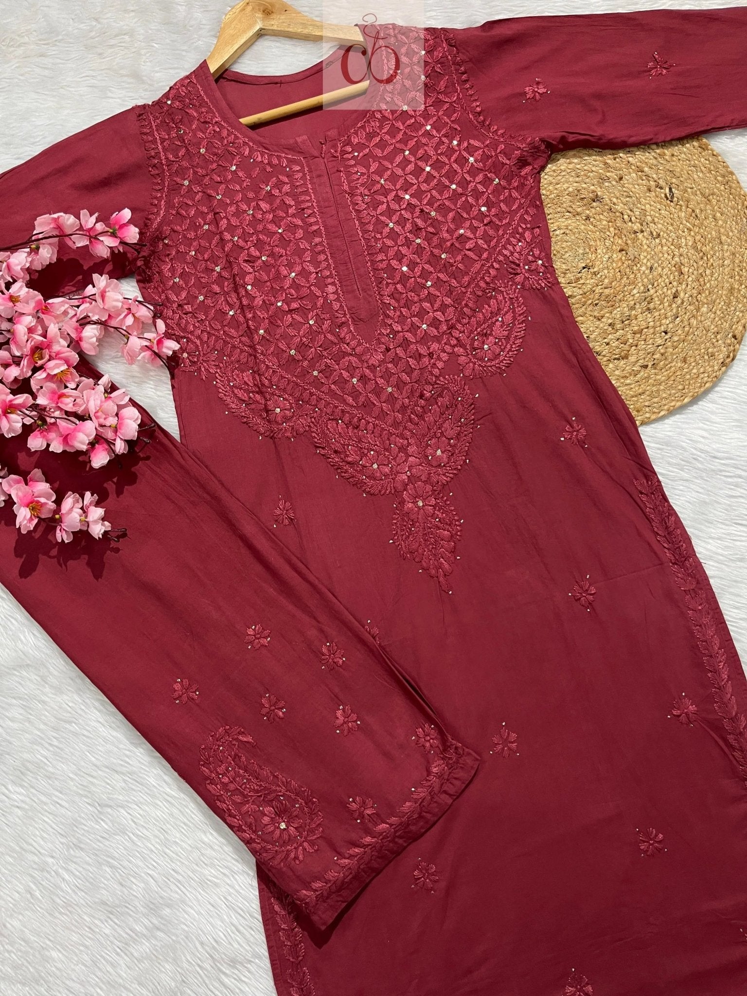 Pure dobby Cotton Muqaish work - chikankariofficial