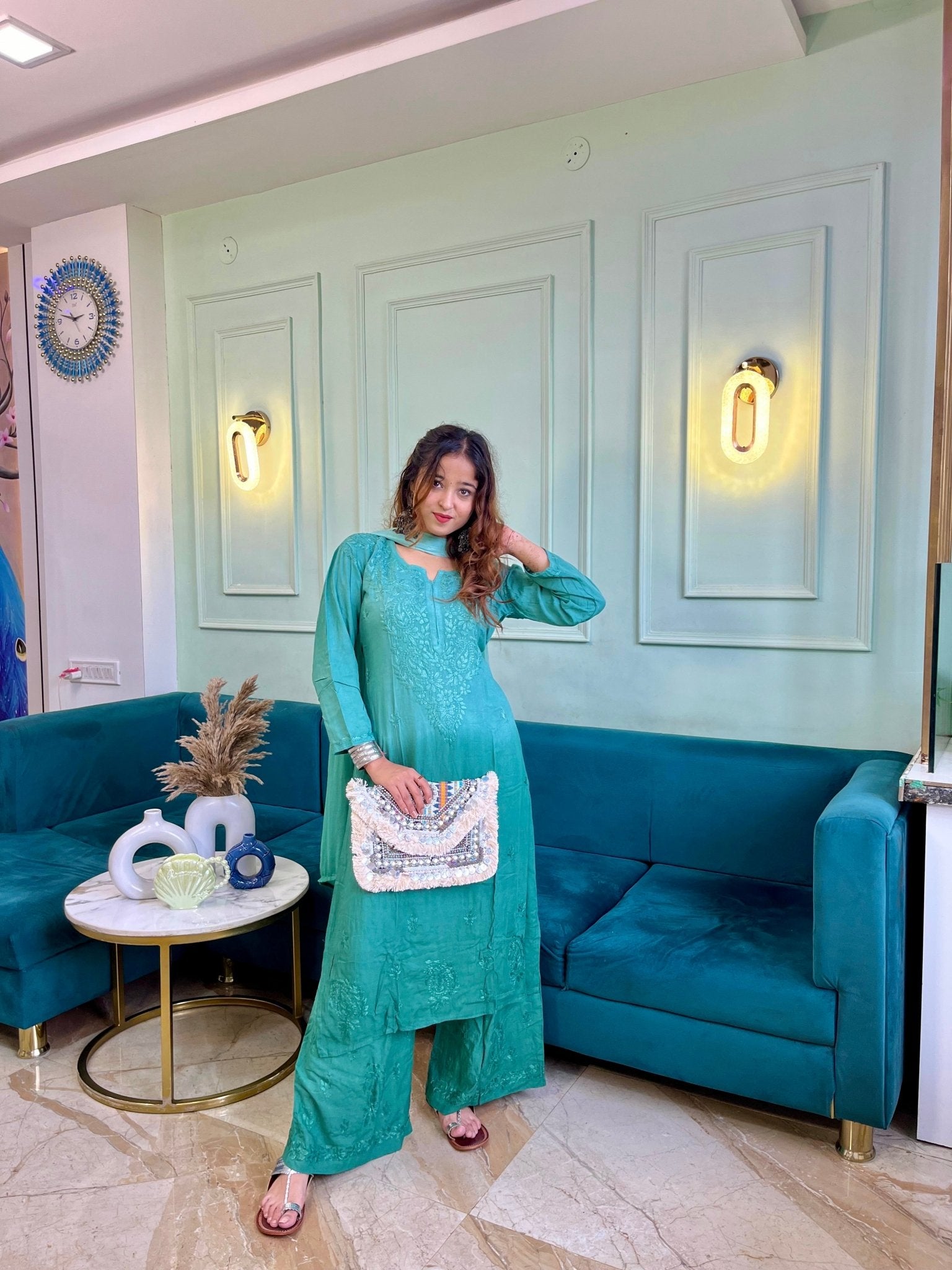 Rayon 3pc Chikankari Ombre Set (Manie Special) - chikankariofficial