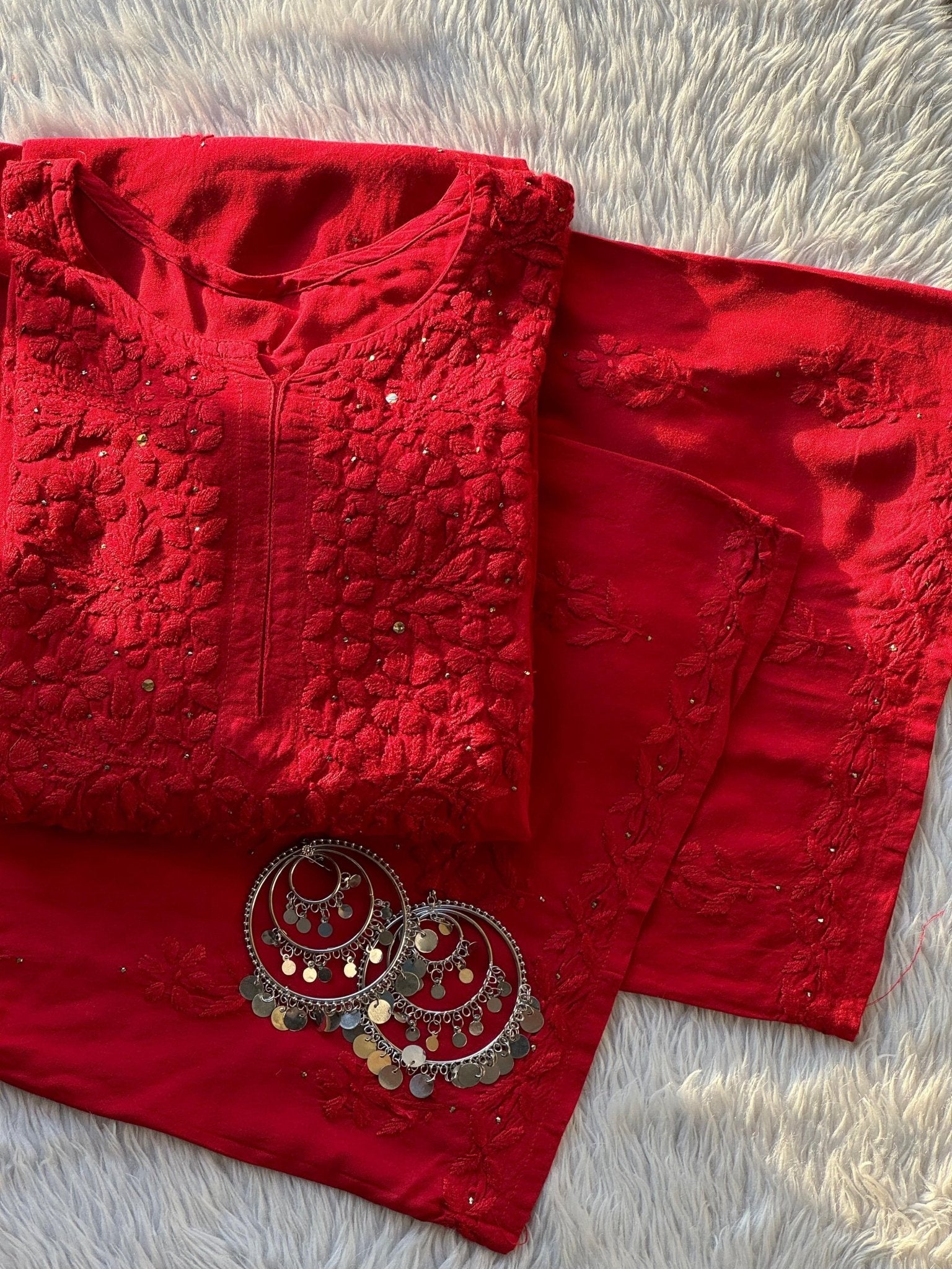 Rayon Beautiful Muqaish Set - chikankariofficial