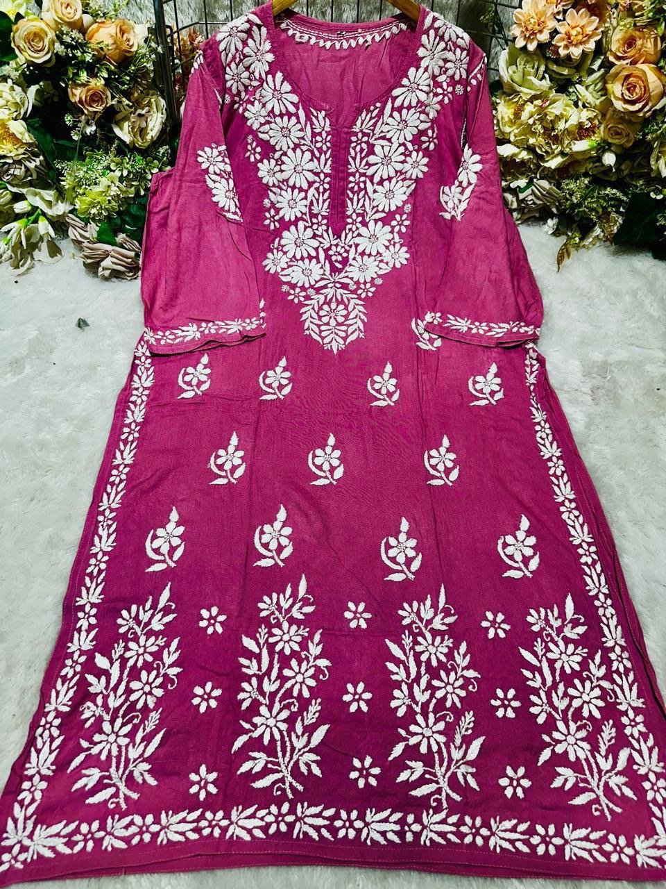 Rayon Fancy Heavy Bota Kurta - chikankariofficial