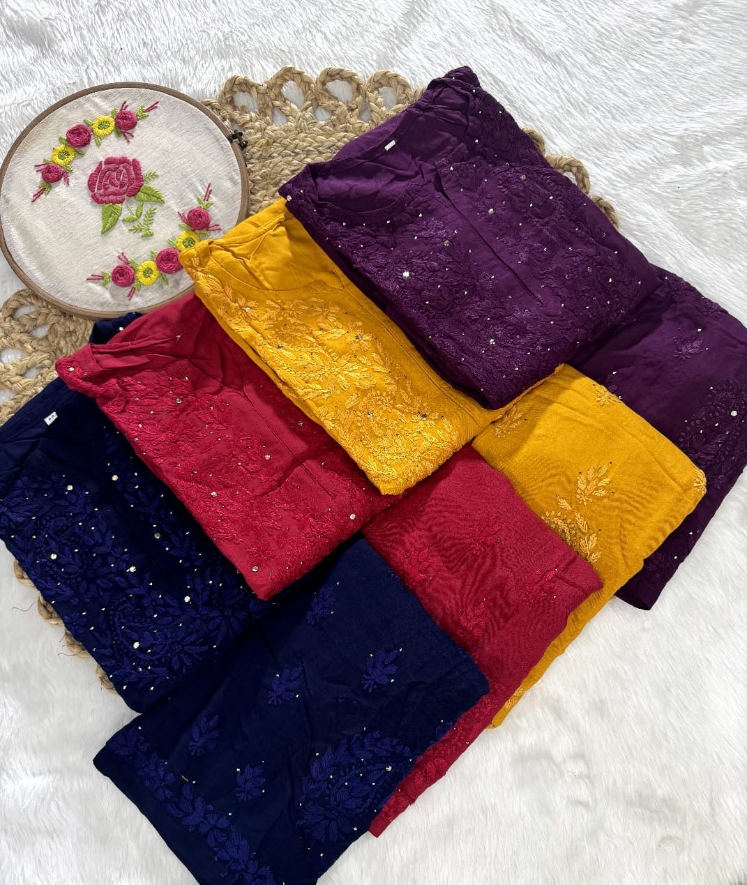 Rayon Muqaish Plazzo Combo - chikankariofficial