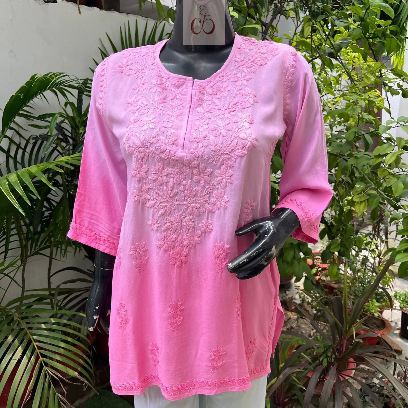 Rayon Ombre Short kuris - chikankariofficial