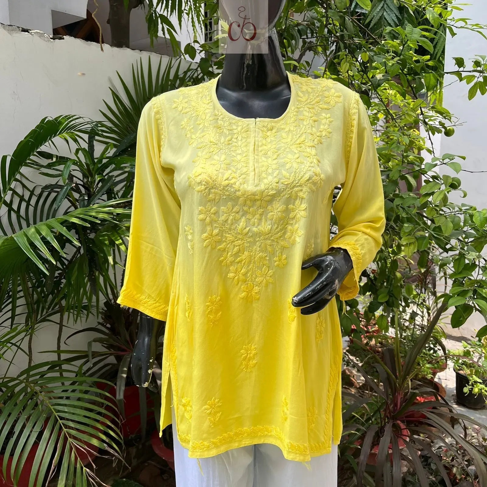 Rayon Ombre Short kuris - chikankariofficial