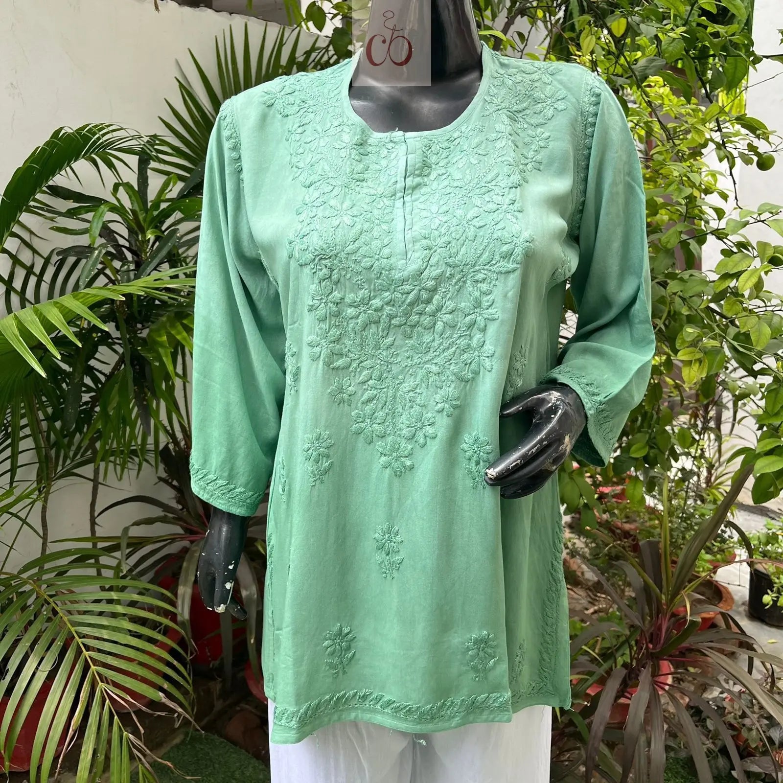 Rayon Ombre Short kuris - chikankariofficial