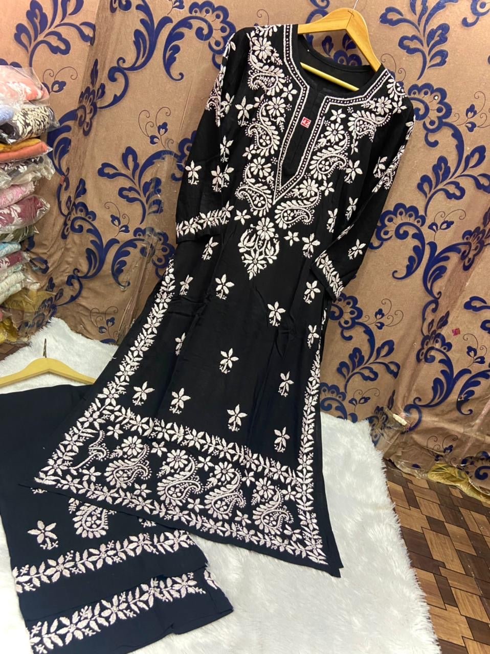 Rayon Silk with Heavywork Plazzo set - chikankariofficial