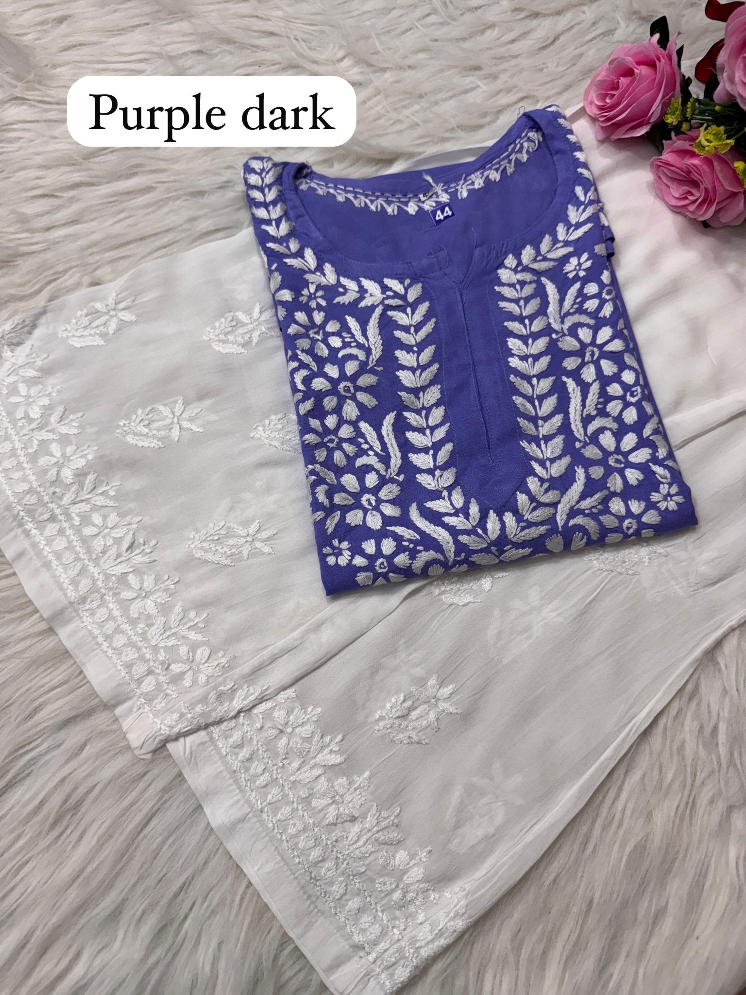 Rayon Soft Chikan ShortTop - chikankariofficial