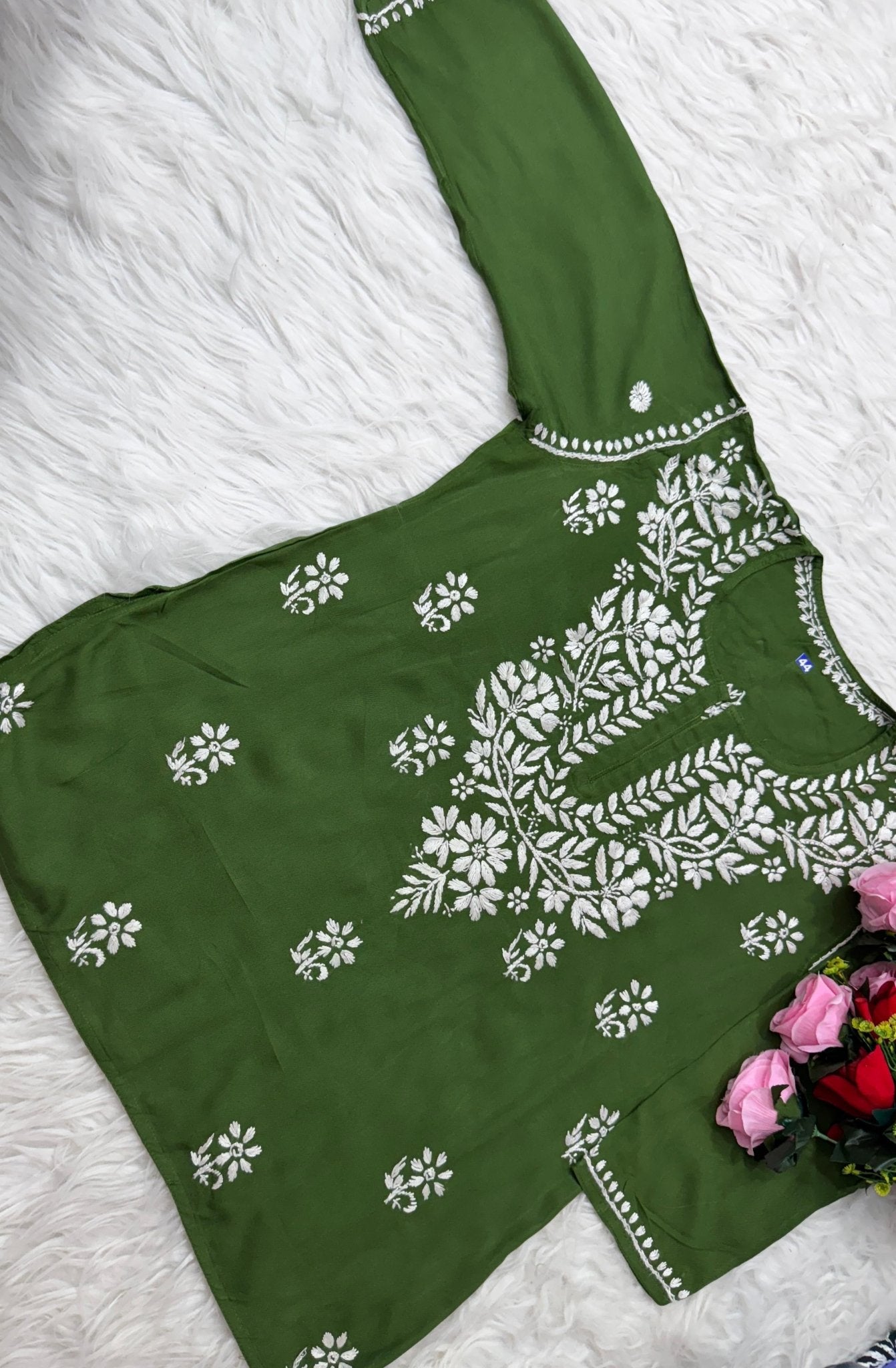 Rayon Soft Chikan ShortTop - chikankariofficial