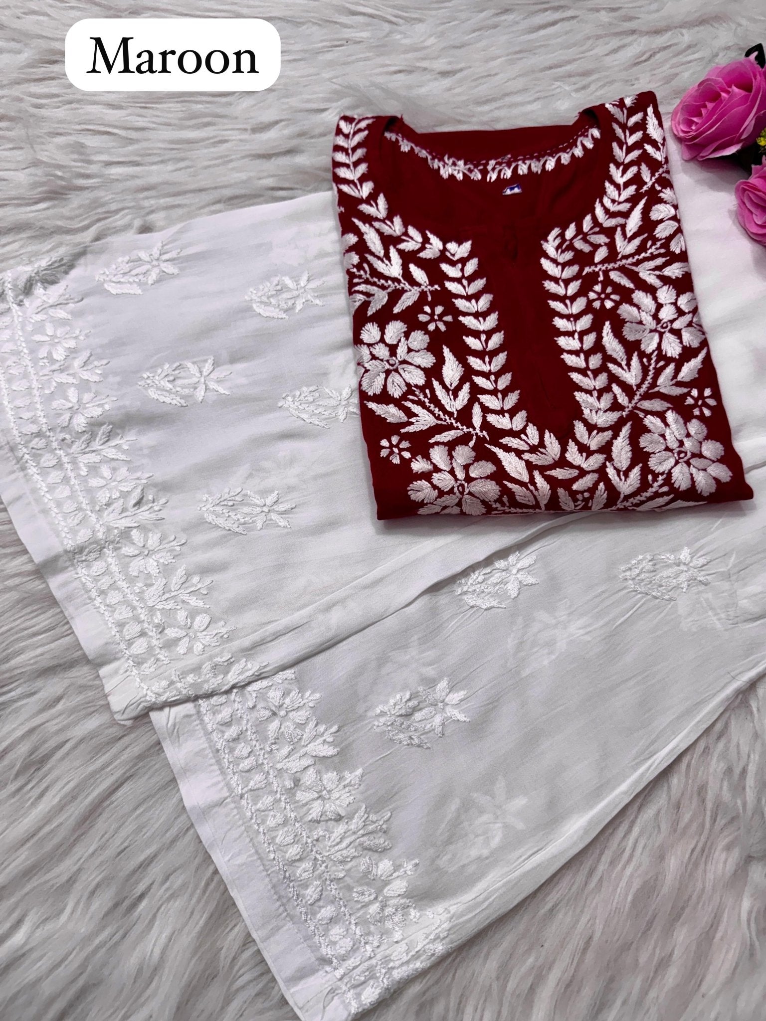 Rayon Soft Chikan ShortTop - chikankariofficial