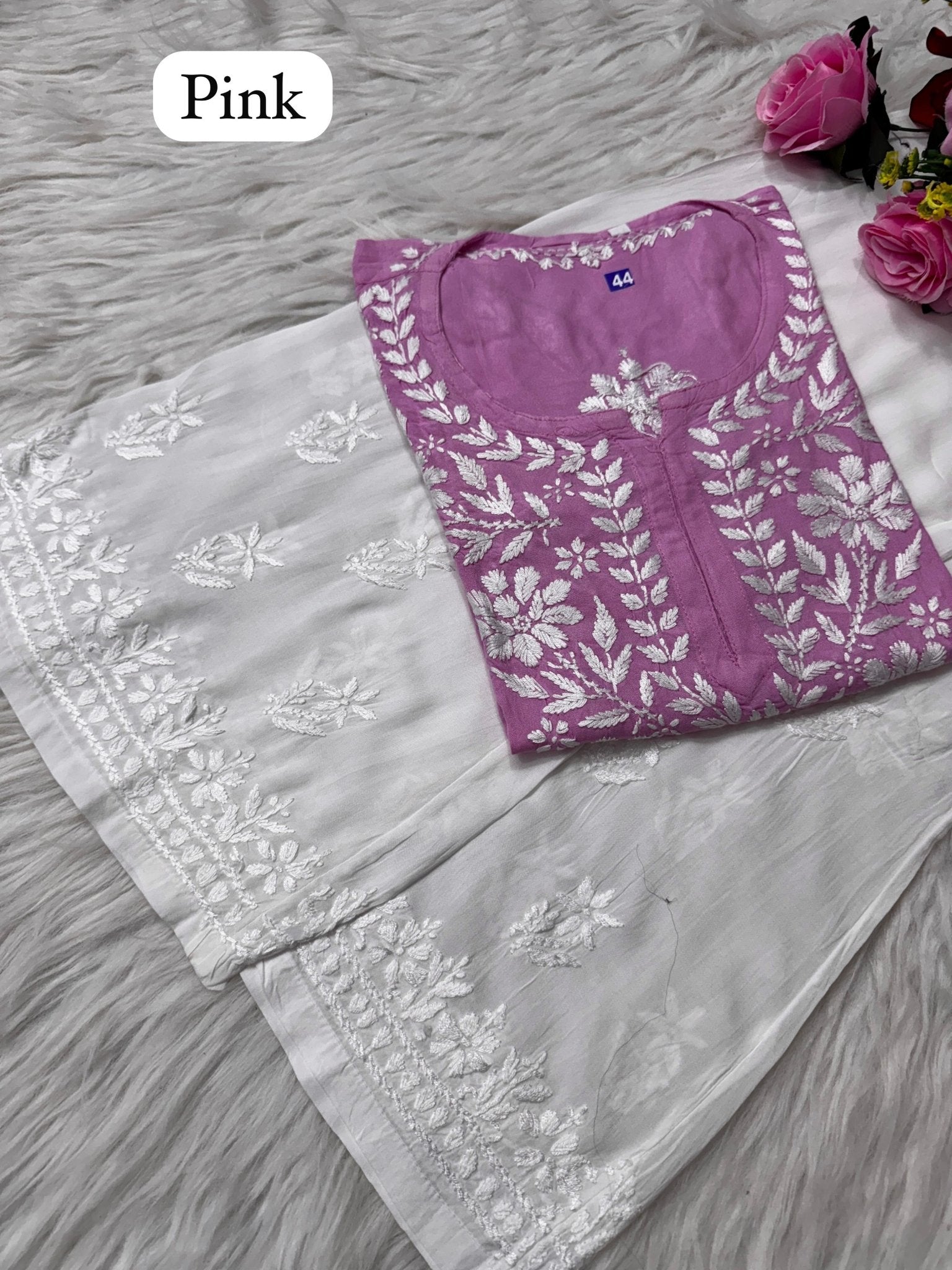 Rayon Soft Chikan ShortTop - chikankariofficial