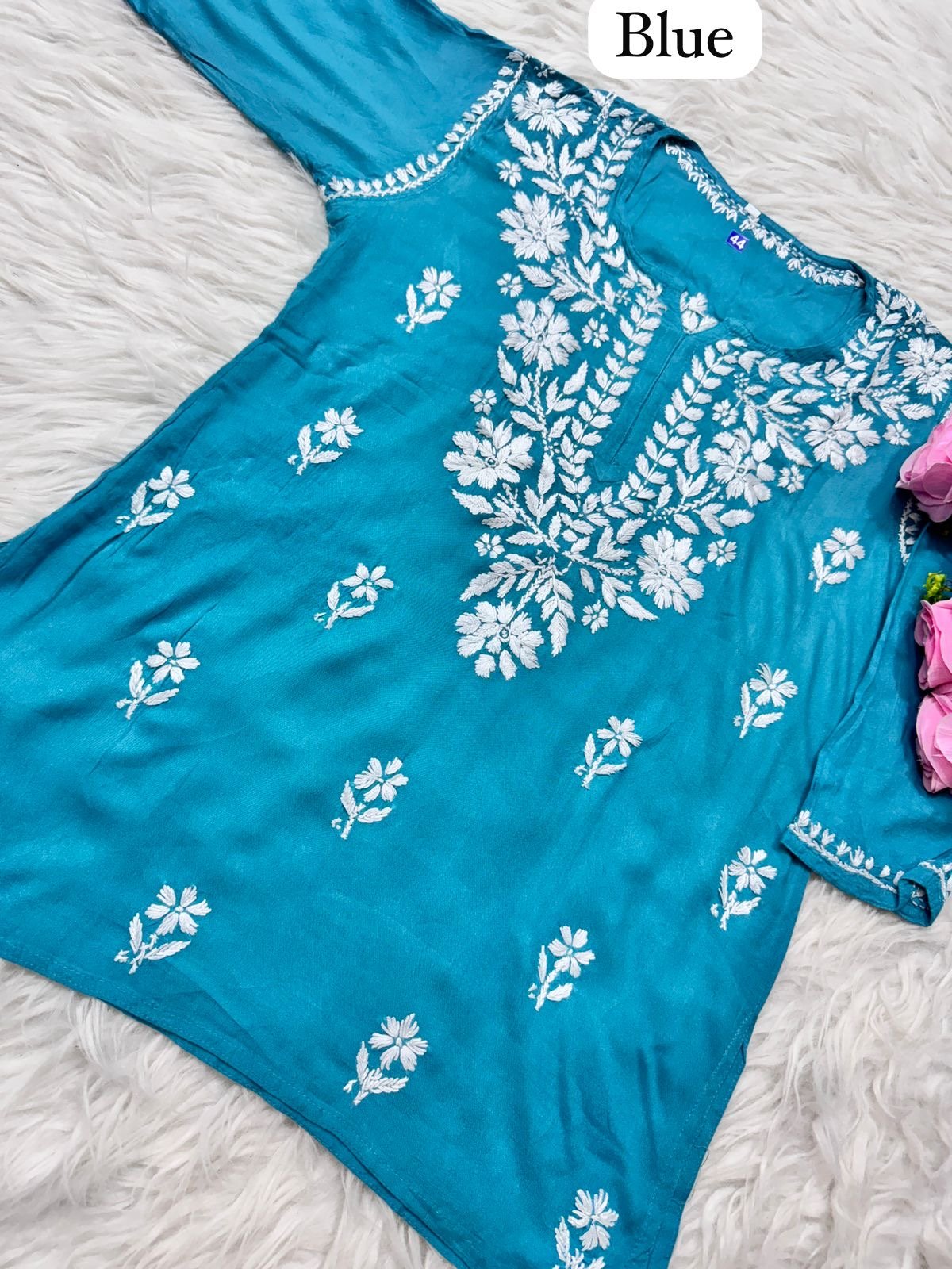 Rayon Soft Chikan ShortTop - chikankariofficial