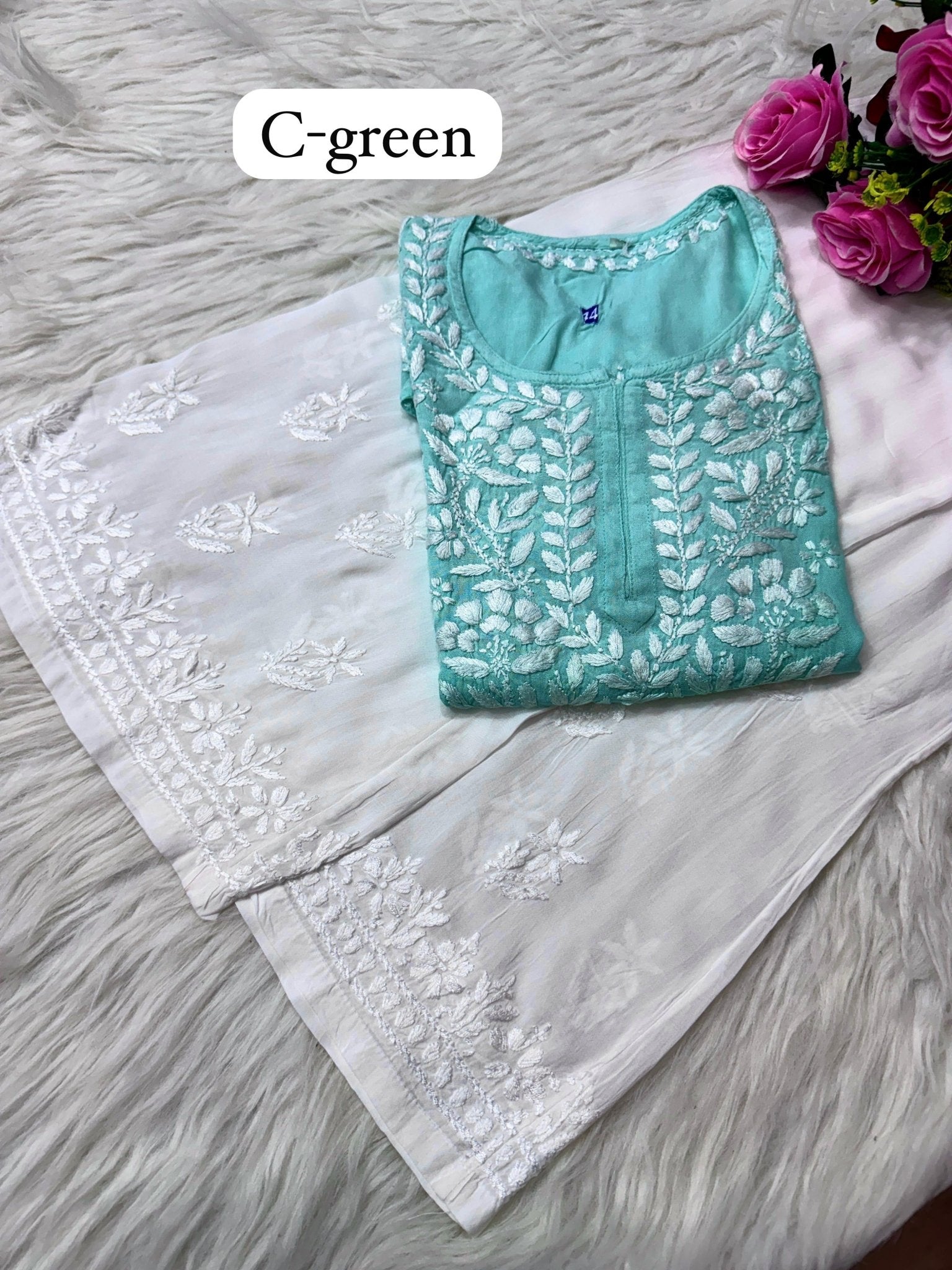 Rayon Soft Chikan ShortTop - chikankariofficial