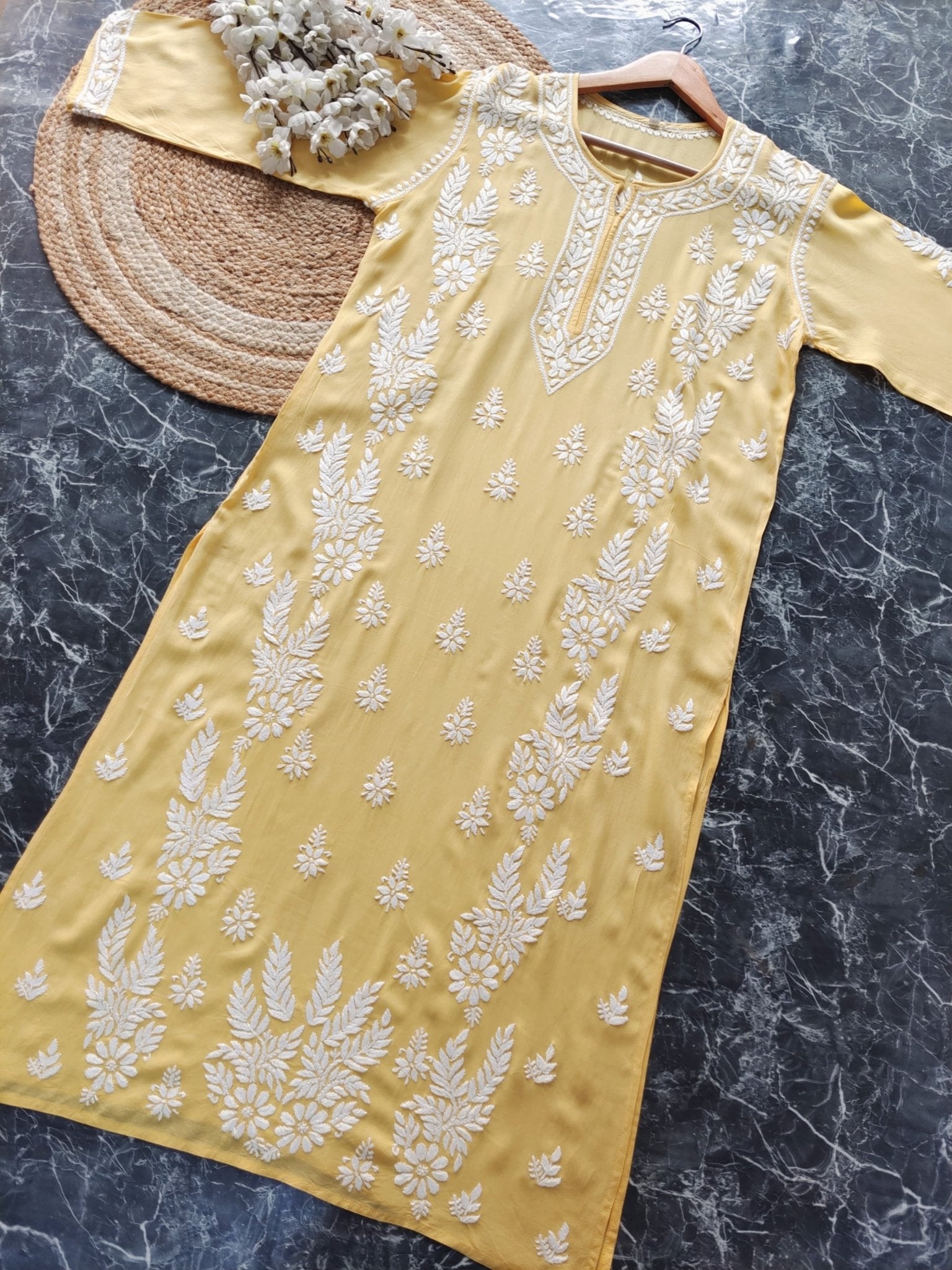 Riwayat Straight Fit Modal Kurti - chikankariofficial