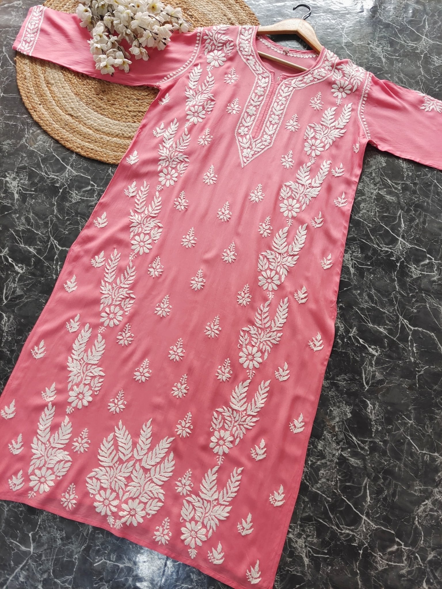 Riwayat Straight Fit Modal Kurti - chikankariofficial