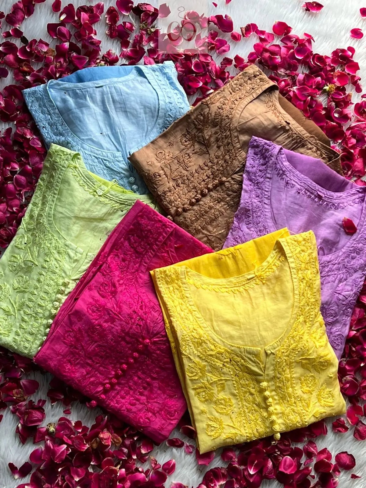 Rose ombre Chanderi - chikankariofficial