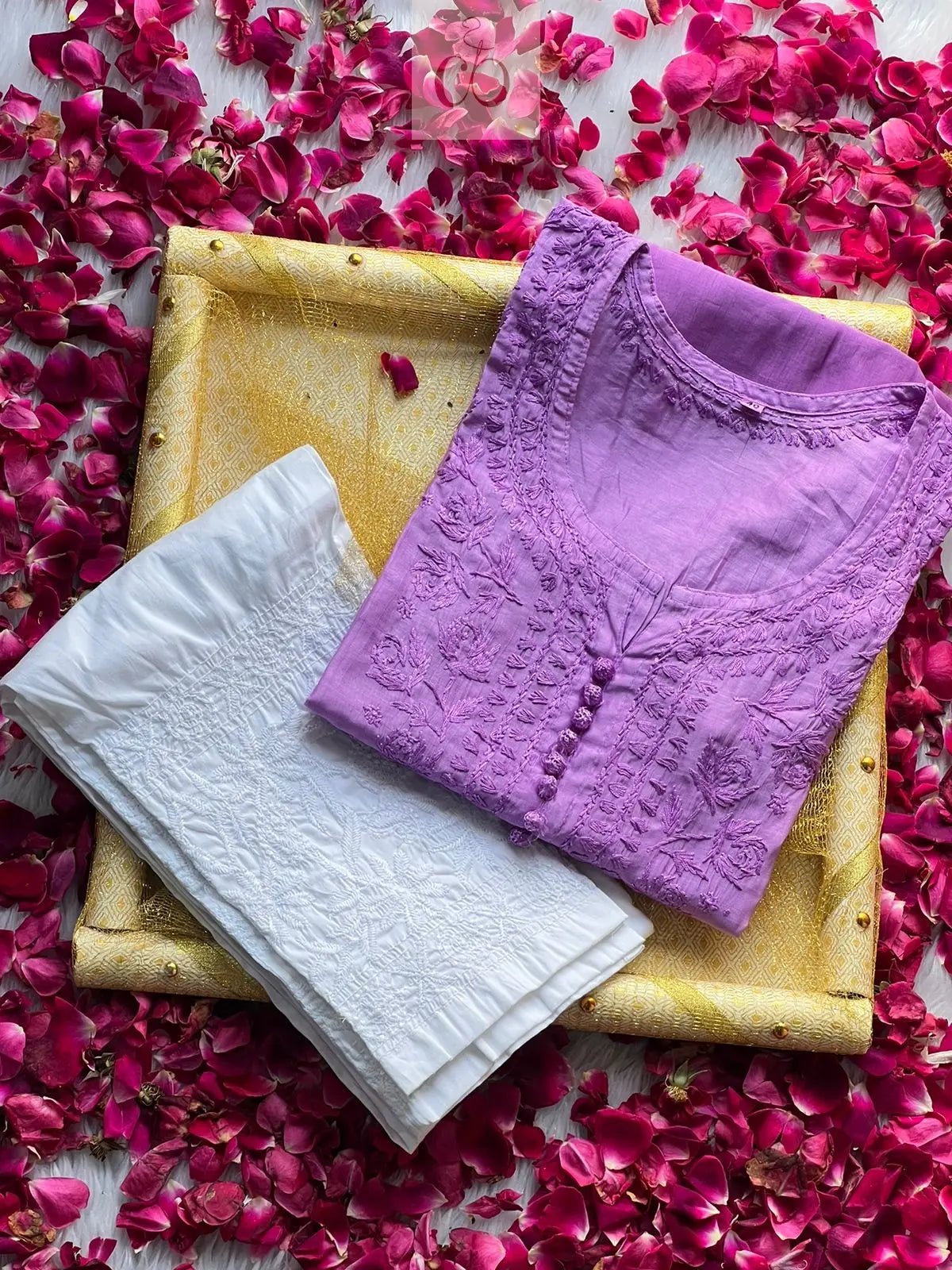 Rose ombre Chanderi - chikankariofficial