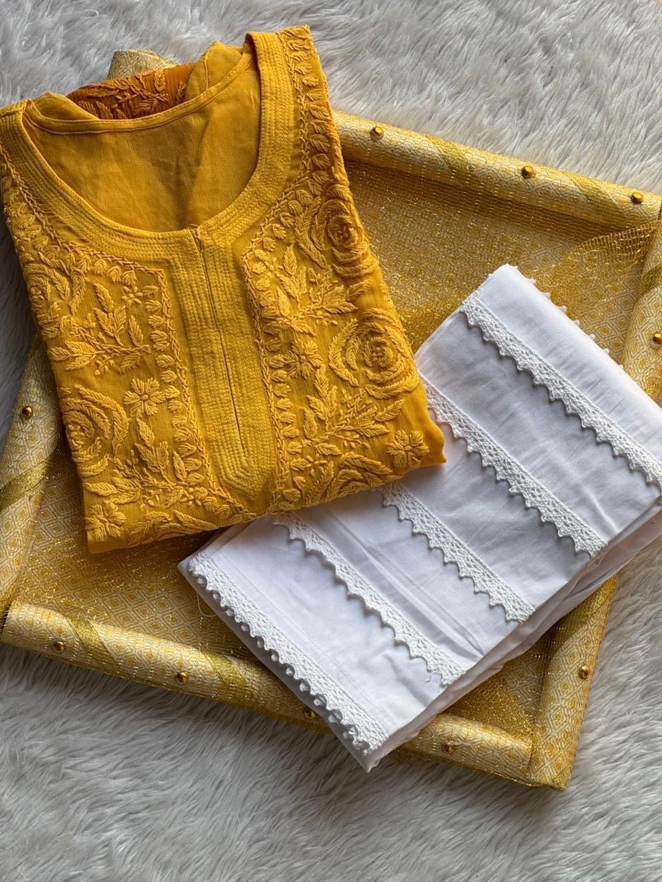 Rose Panel Viscose jaal - chikankariofficial