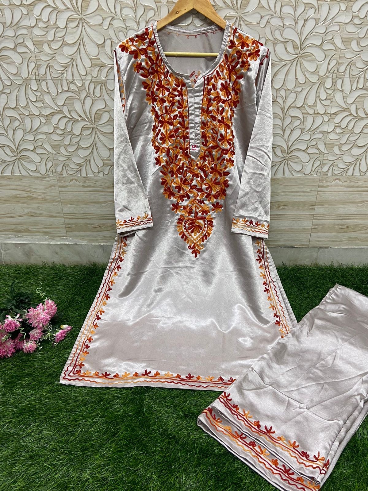 Sartin Winter special silky Plazzo Combo - chikankariofficial