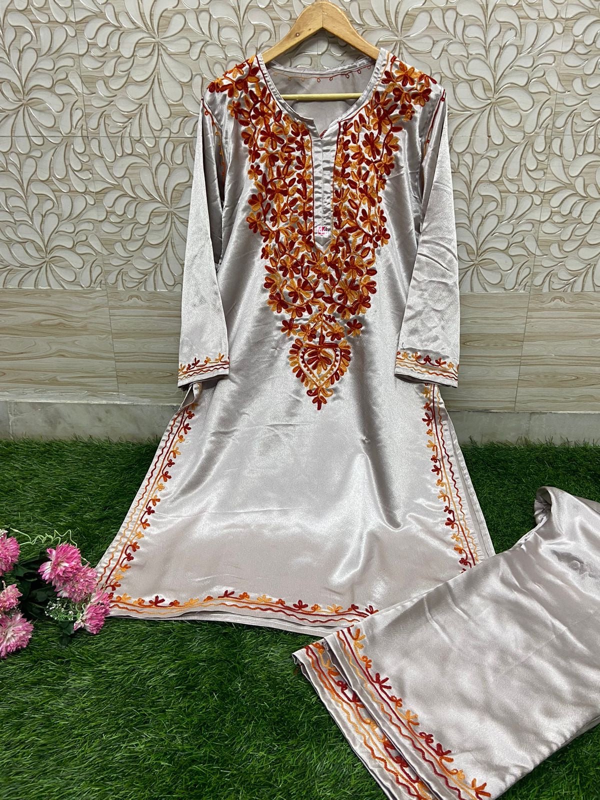 Sartin Winter special silky Plazzo Combo - chikankariofficial