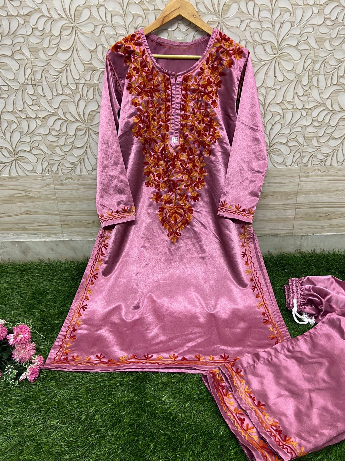 Sartin Winter special silky Plazzo Combo - chikankariofficial