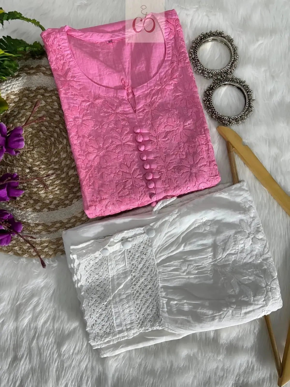 Slub Cotton Dyed Kurtis - chikankariofficial