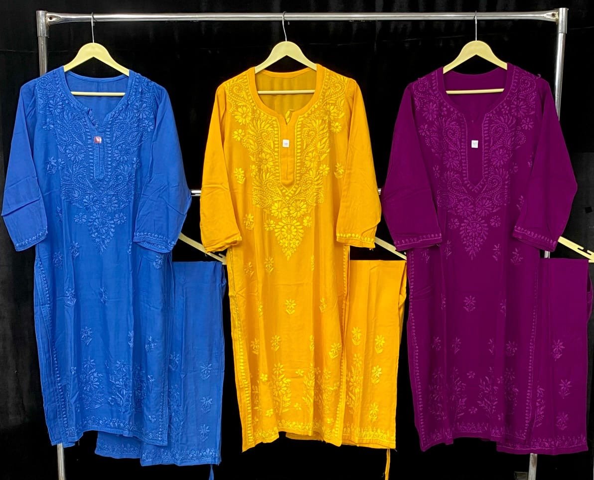 Small & Plus size Chikankari soft Rayon combo - chikankariofficial