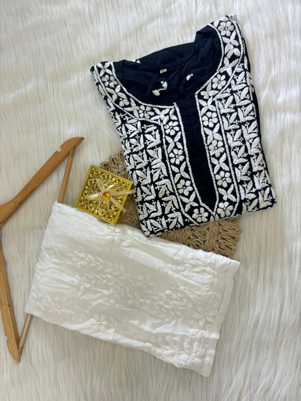 Soft & Breezy Elegant Modal Cotton Heavy kurtis - chikankariofficial