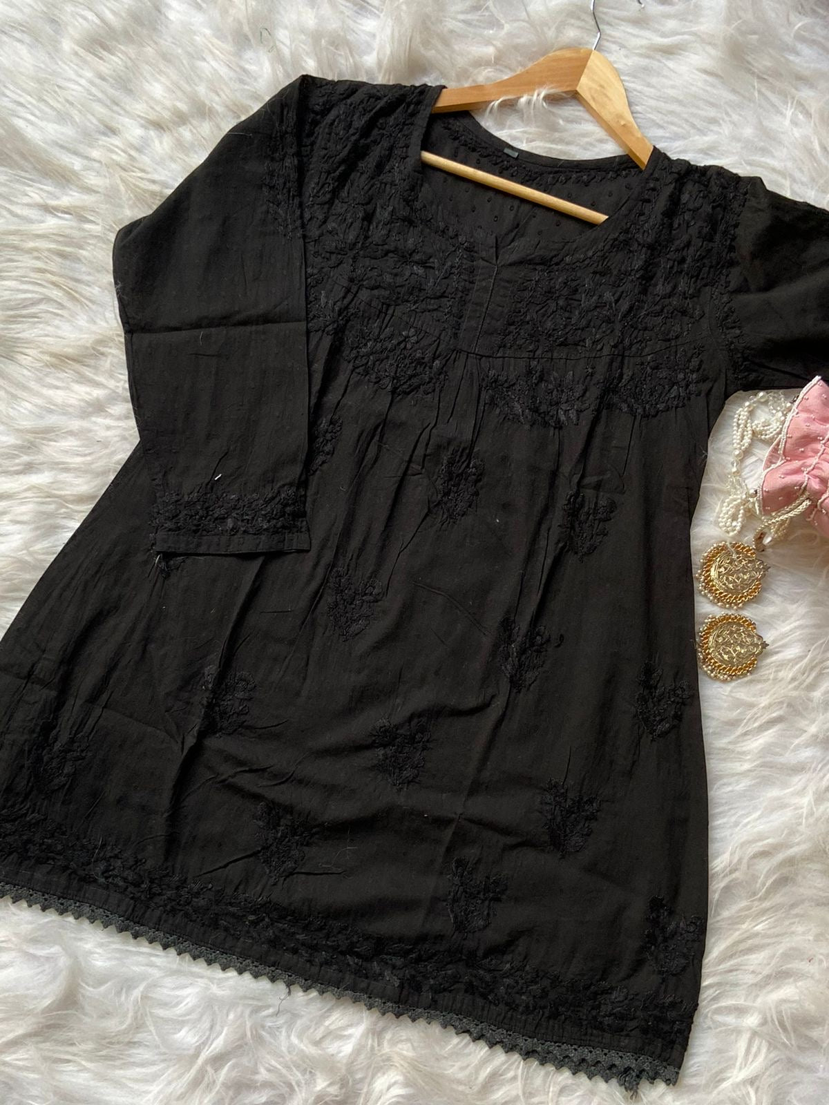 Special Light weight Dyed dobby Short Top - chikankariofficial