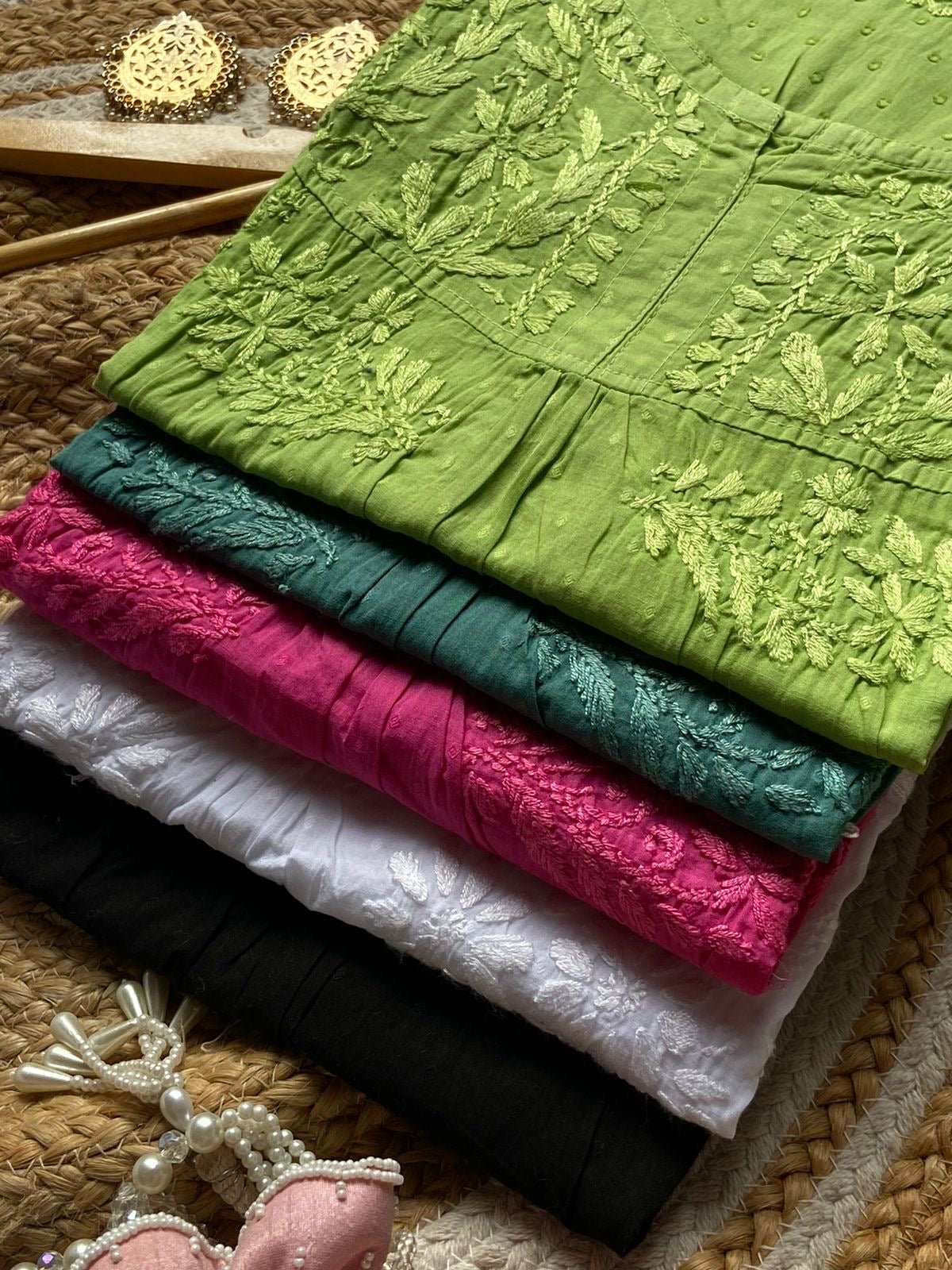 Special Light weight Dyed dobby Short Top - chikankariofficial