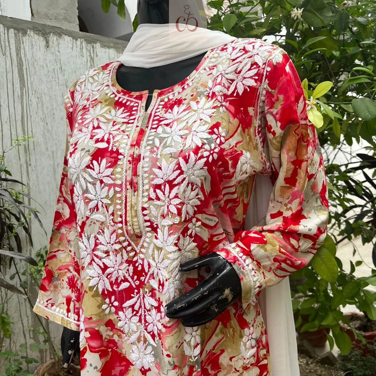 Straight fit rayon kurta - chikankariofficial